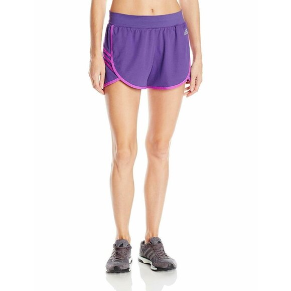 Adidas Womens Ultimate 3S Climalite Running Shorts Purple Size Ex Small - Picture 1 of 4